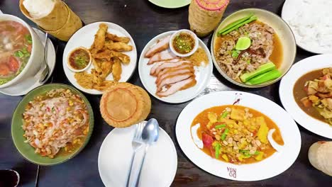 a variety of delicious thai dishes displayed