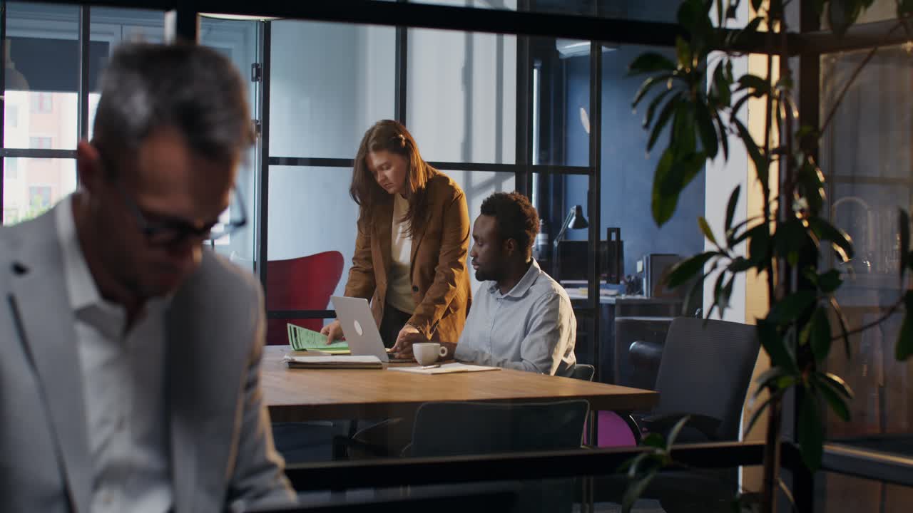 Business Meeting in Modern Office