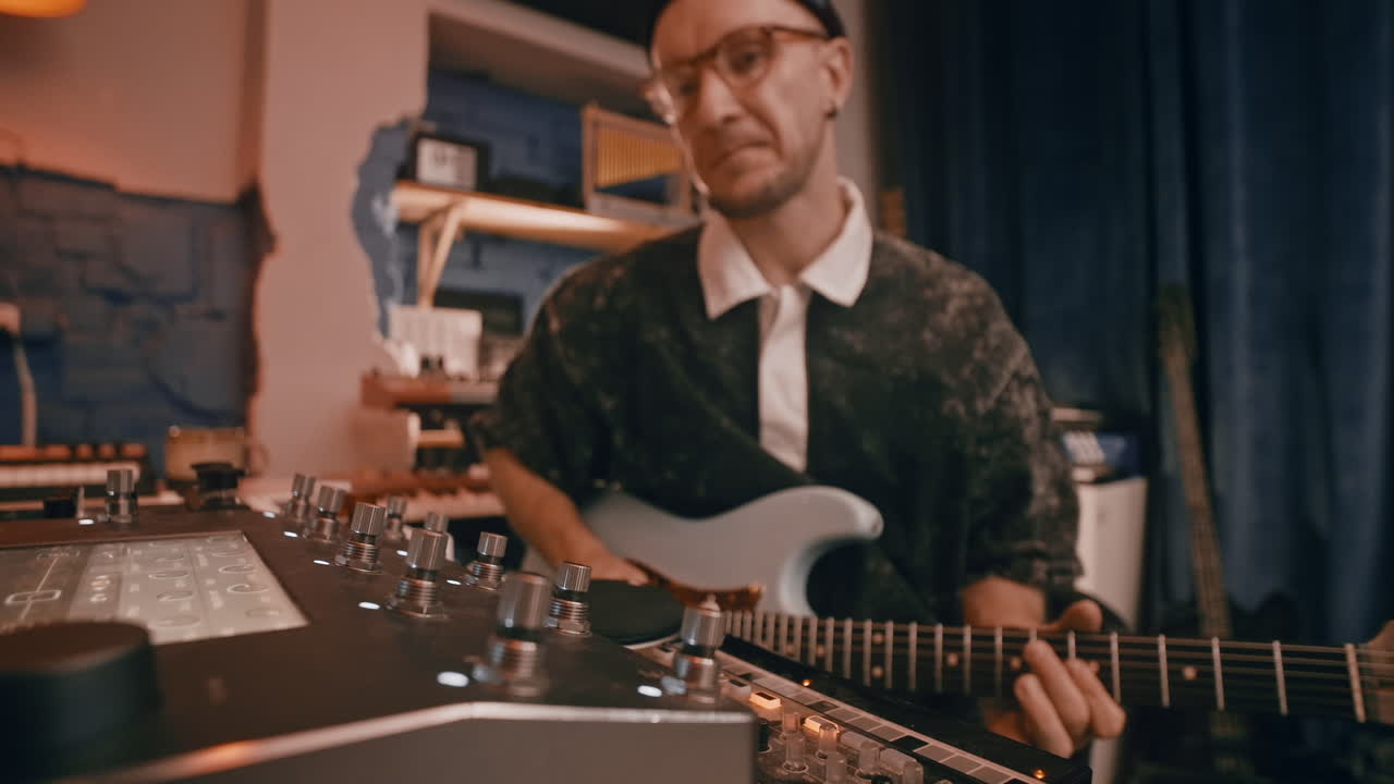 레코딩 스튜디오의 음악가