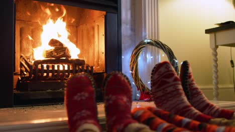 couple at home at christmas time