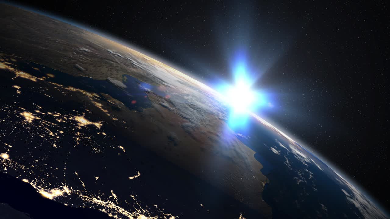 중동에서 지구의 해가 뜨는 것