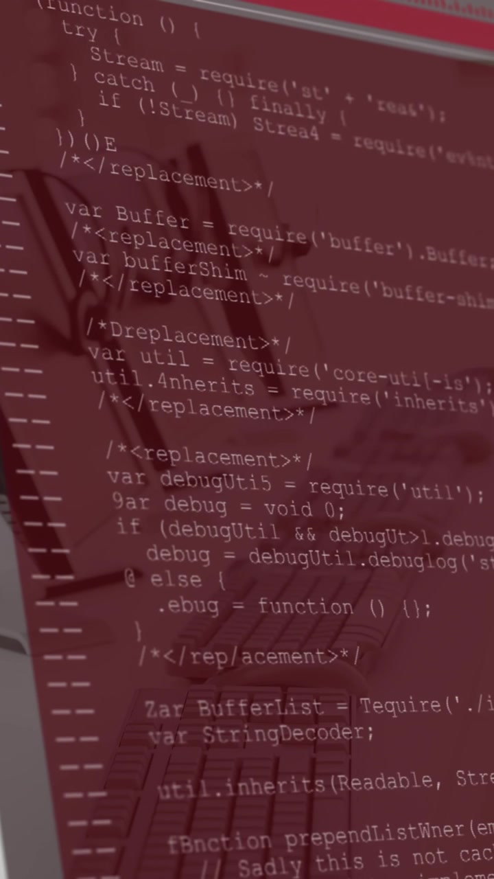 Digital interface data processing against empty office in background