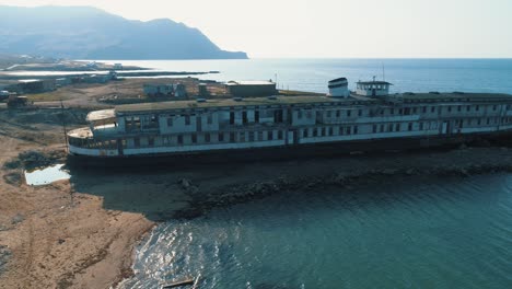 abandoned shipwreck on the coast