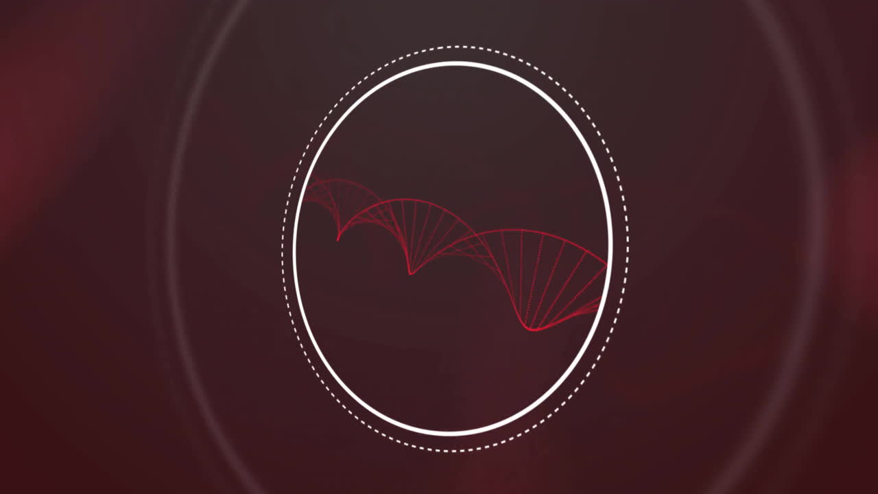 animación de adn y procesamiento de datos a través de escáneres en fondo oscuro