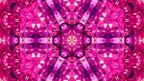 fondo abstracto poli geométrico bajo como un efecto de vidriera o caleidoscopio en movimiento en 4k. animación 3d de bucle, imágenes sin costuras en el popular estilo poli bajo. color rojo v15