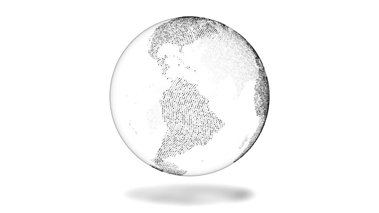 추상적인 모션 그래픽 - 회전하는 지구 (루프)