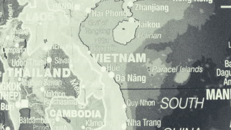 vintage map of vietnam and southeast asian countries