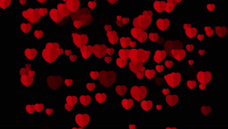 corazón animado subiendo sobre fondo negro
