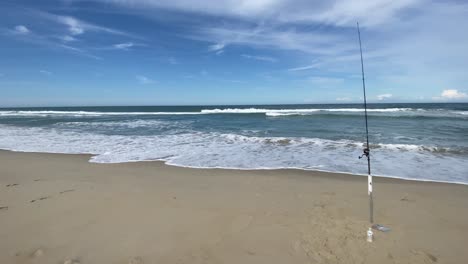 Surf-fishing-in-North-Carolina-in-Nag's-Head-on-the-Outer-Banks-during-late-spring