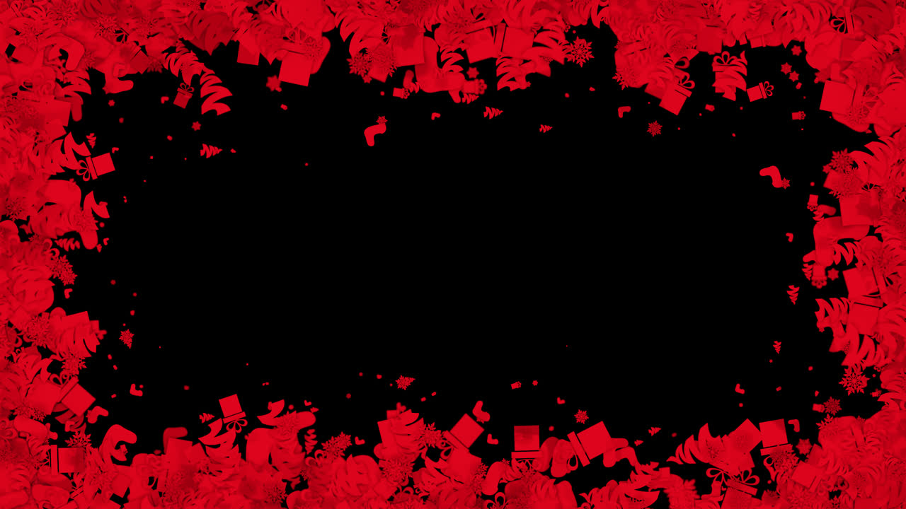 borde de navidad rojo con decoraciones