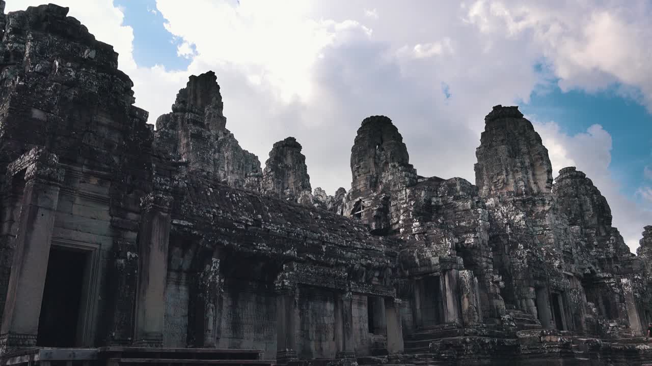 Timelapse of a Ancient Stone Temple at the Angkor Archaeological Park
