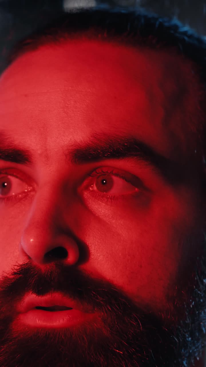 Vertical video Cosmonaut verifying navigation coordinates on tablet in spaceship