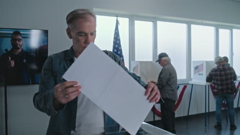 elderly voter at polling place