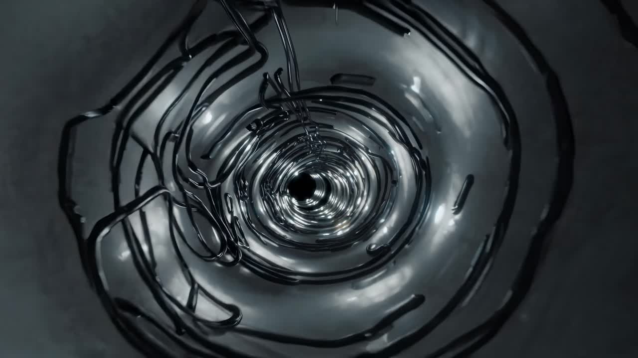 Abstract Metal Spiral Tunnel