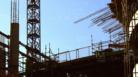animación del procesamiento de datos sobre el sitio de construcción