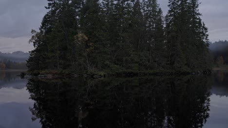 Klare-Reflexion-Von-Kiefern-Auf-Dem-Fluss-In-Norwegen