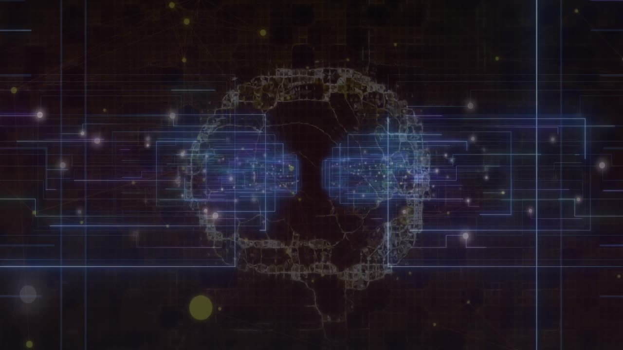 Animation of data processing over brain