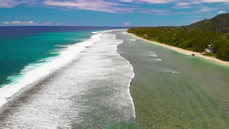 aerial view of the northern coast of rarotonga island near the capital avarua