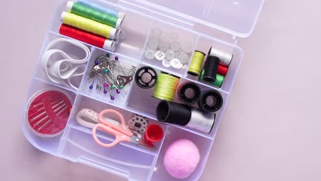 sewing kit with various supplies