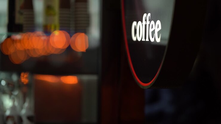 Banner "Caffè" su sfondo nero