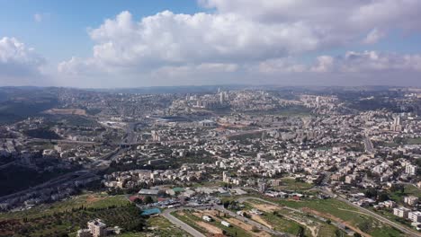 jerusalem city wide aerial flight view