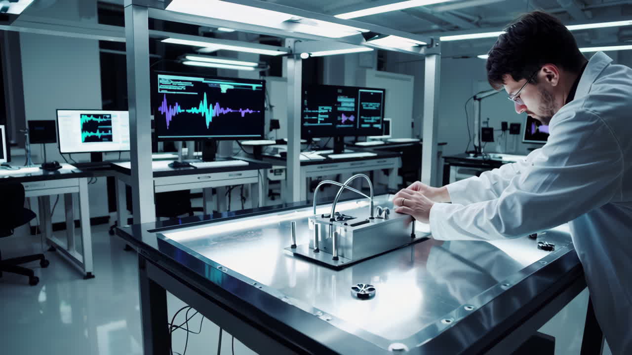 Scientist working in a high-tech laboratory