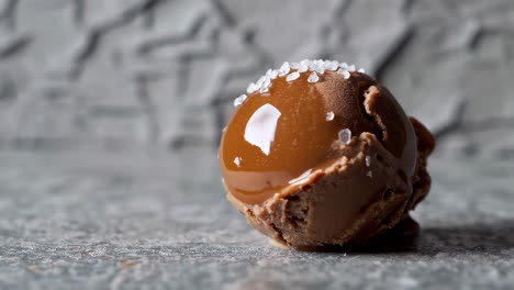 melting caramel sea salt ice cream scoop
