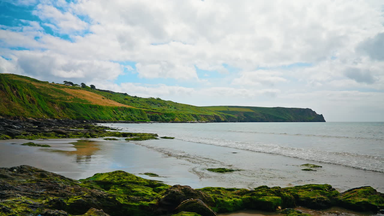 영국 코니쉬 해안의 파노라마 풍경