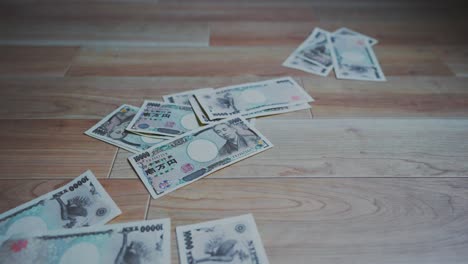 shot of some bank notes of japanese currency