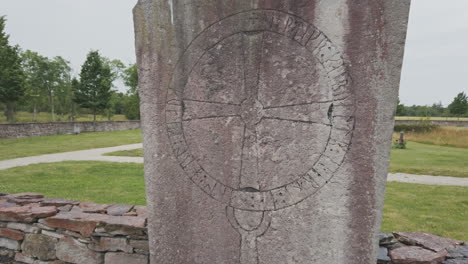 ancient runestone, written by the ancient people in gotland, sweden, pan