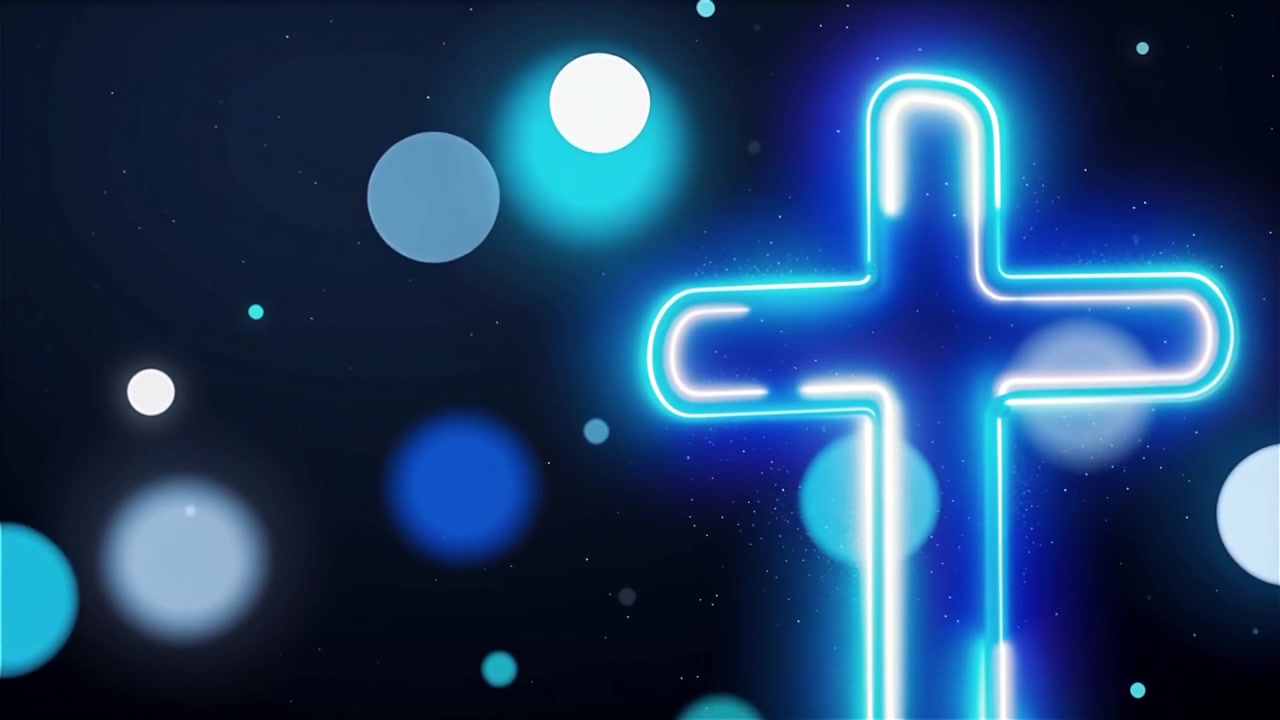Croce Cristiana Luce Celestiale Sfondo per il Culto.