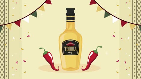 celebración de la fiesta mexicana con animación de tequila