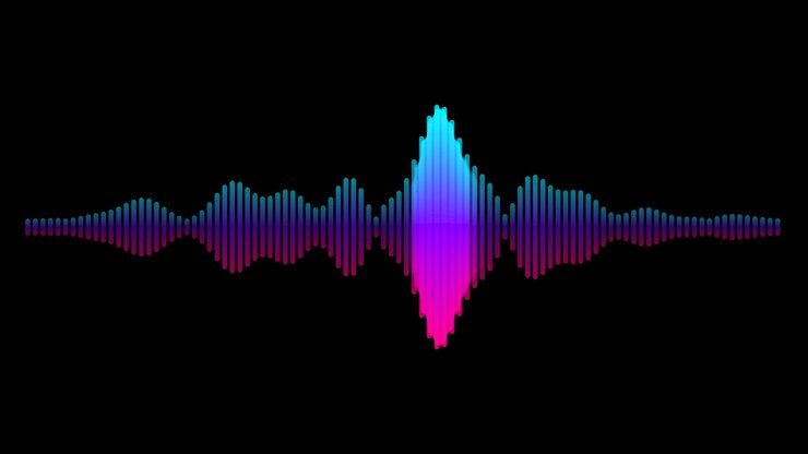 Animated Digital Audio Waveform with Gradient Colors