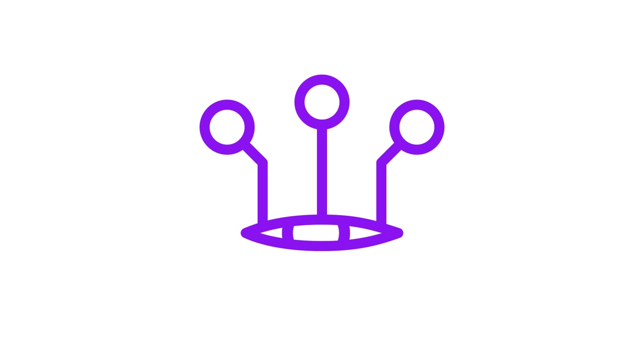 Animated Digital Eye Icon with Connected Circles Representing AI and Vision