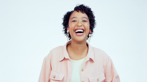 feliz, sonriente y gracioso con rostro de mujer