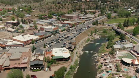 aerial view of downtown pagosa springs, colorado