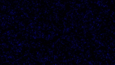 a dark sky with blue stars spinning and blinking.