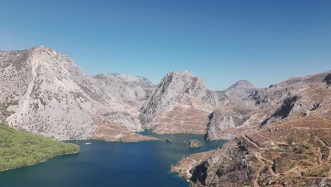 panoramic aerial overview of green canyon taurus mountains, turkey