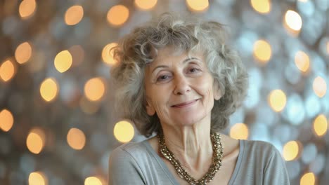 smiling senior woman in studio