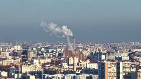 aerial paris: the skyline tells tales of history amid the pollution's urban