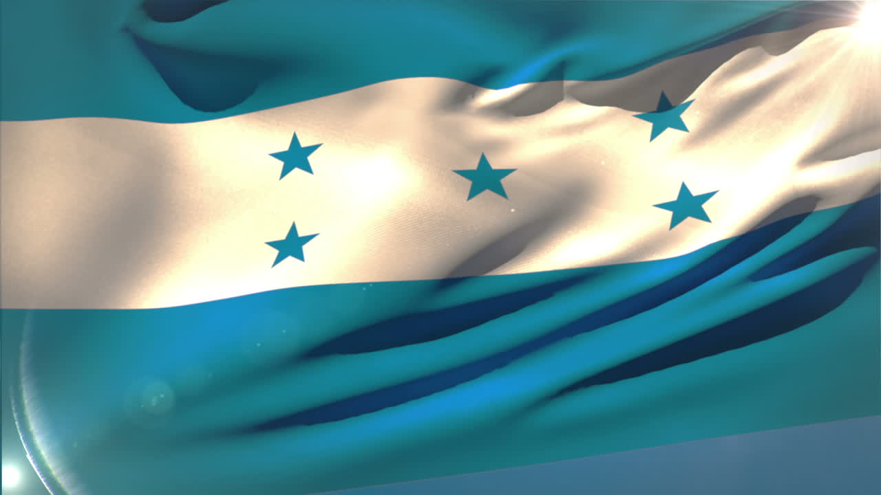 una gran bandera nacional de honduras ondeando