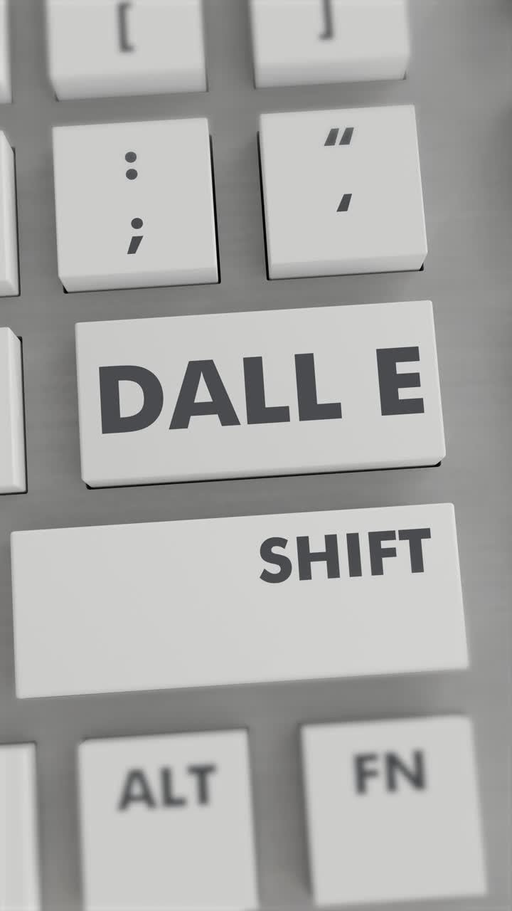 pulsando el botón dall e en el teclado video vertical