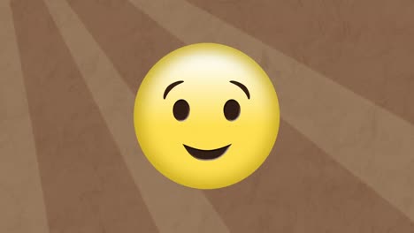 animación de un emoji feliz sobre un fondo a rayas