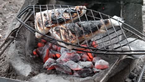 fish grill barbeque bbq clamp charcoal stone furnace in the province of philippines