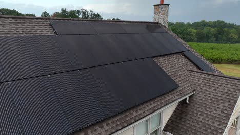 solar panels with rain drops after summer thunderstorm