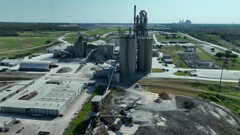 industrial working buildings seen by drone