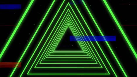 Animation-of-green-triangles-against-black-blackground