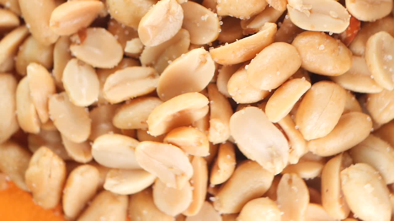 볶은 땅콩의 클로즈업