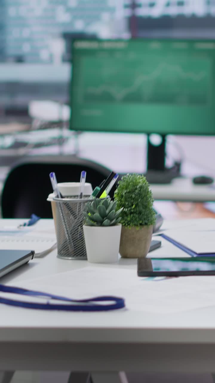 Vertical Video Empty modern office with focus on recruitment process and hiring new personnel