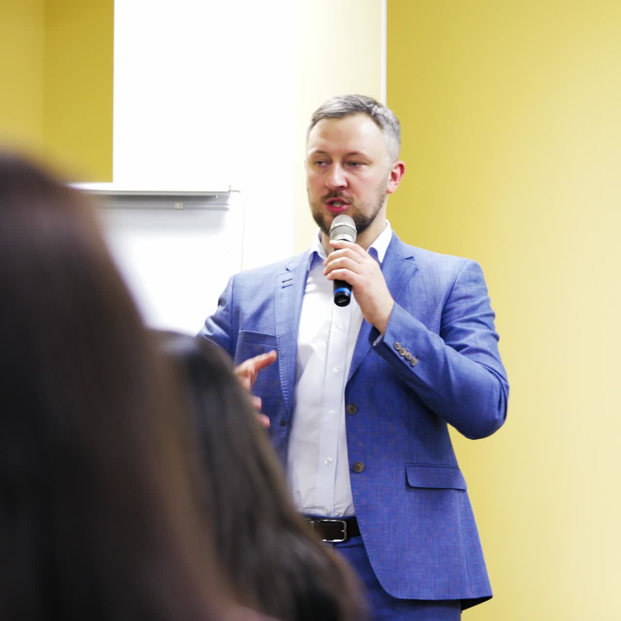 Seminar room with attendee